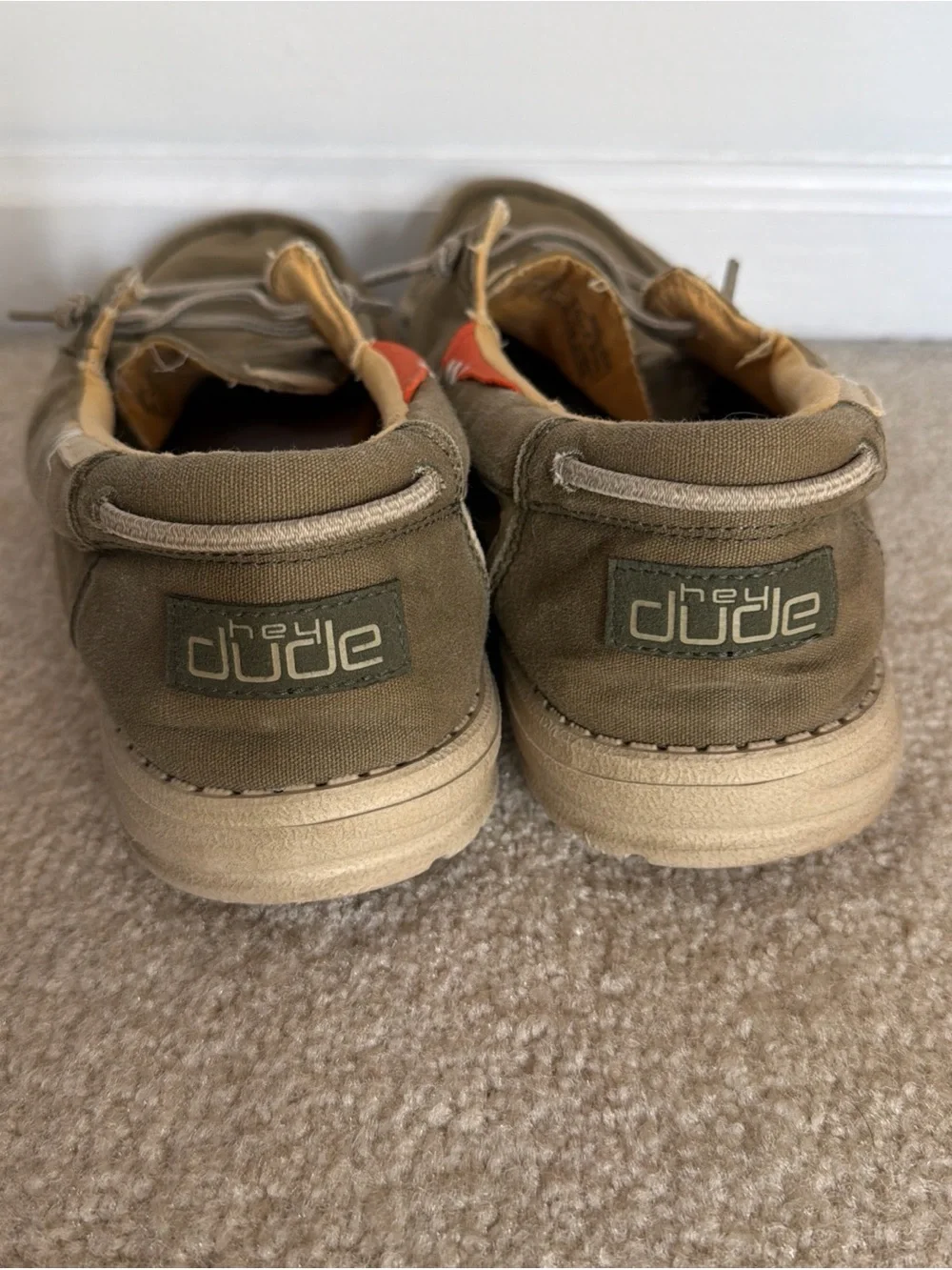 Hey Dude Welsh Washed Sage Green Slip On Canvas Boat Casual Shoes Men’s Size 12